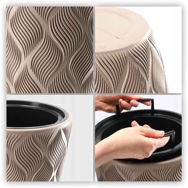 KADAX Urtepotte med Indsats 32cm Urtepottedæksel Plast Høj