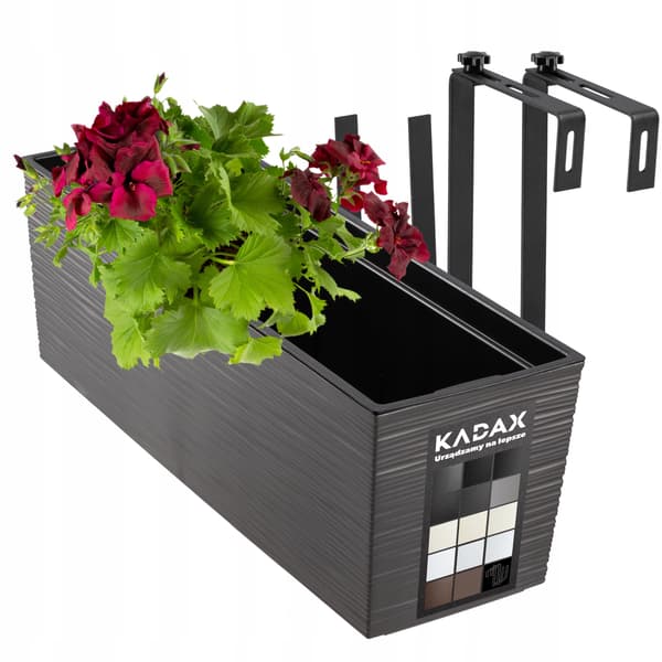 KADAX Urtepotte Balkonkasse med Indsats Blomsterfod 19x56cm + Håndtag