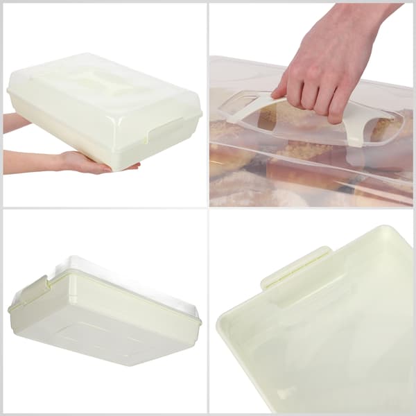KADAX Plastbehållare för kakor, bakverk, kakask, rektangulär, stor