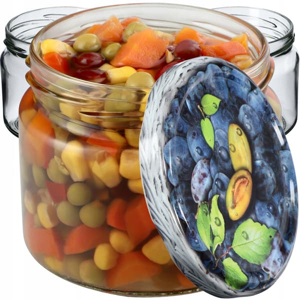 KADAX Sonka muurauspurkit 330ml 10kpl 82mm + "Plum" kannet