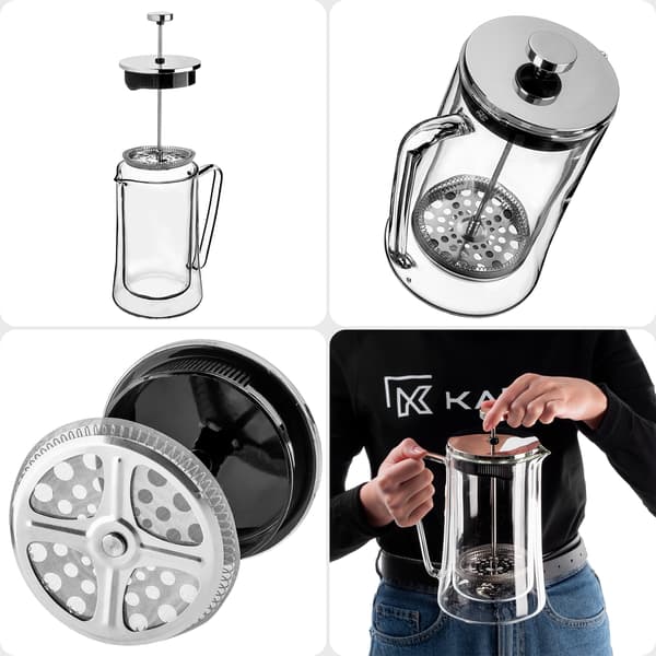 KADAX urtete- og kaffemaskine 1L stempelkaffemaskine glaskande 1000ml