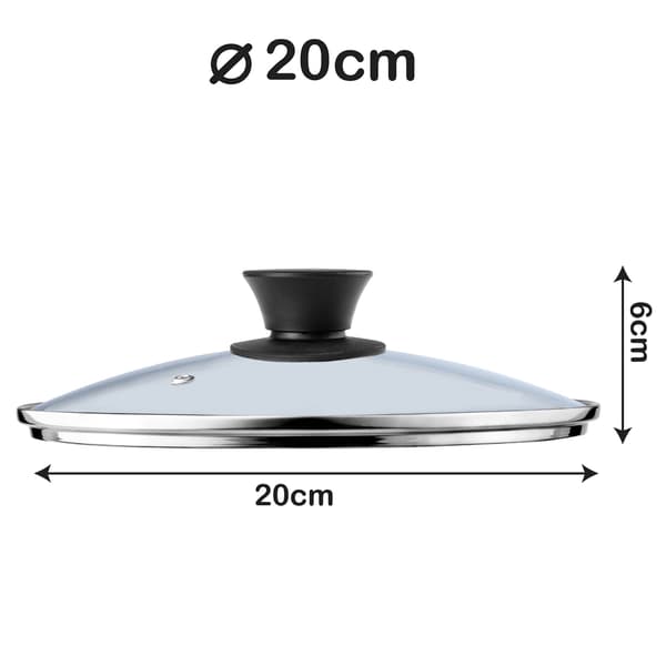 KADAX Glaslåg 20 cm Universal Varmebestandigt Gryde- og Pandedæksel