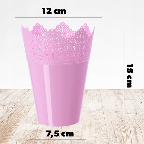 KADAX Urtepotte, Urtepotte, Låg, Høj, Plastik, 12 cm, Lyserød