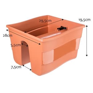 KADAX Balkonkasse Urtepotte Urtepotte til Balustrade 29,5x28x19,5 cm