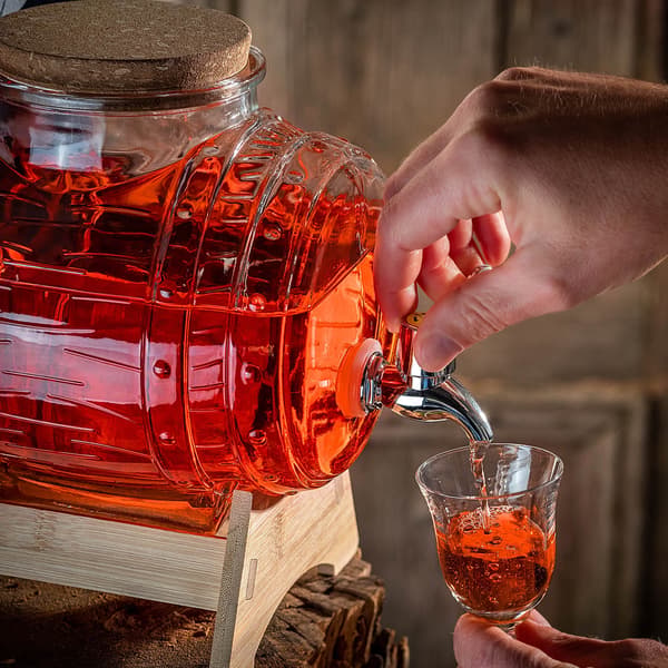 KADAX Barrel 3L Keg Glaskaraff med kran Hembränt Whisky Vin