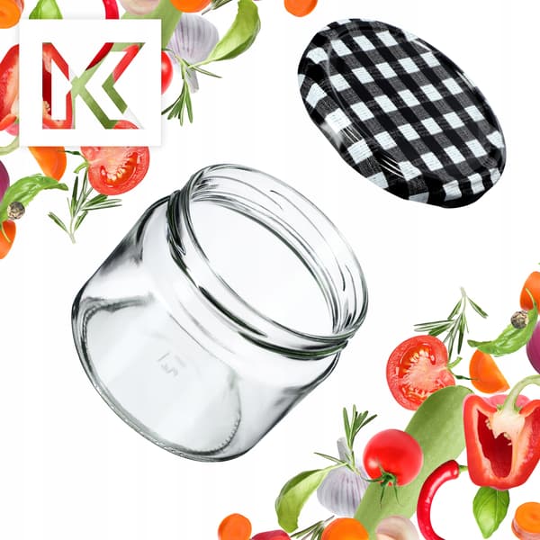 KADAX Sonka muurauspurkit 330ml 10kpl 82mm + "Black Lattice" kansi