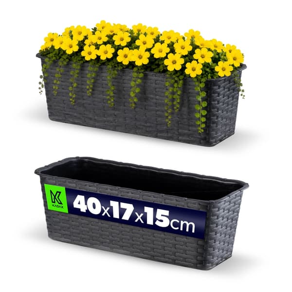 KADAX Balkonglåda 40 cm Blomkruka Blomkruka Balkong Antracit