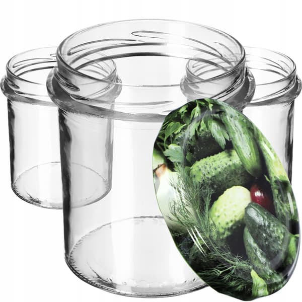 KADAX Avila muurauspurkit 350ml 50kpl 82mm + kannet "Cucumbers"
