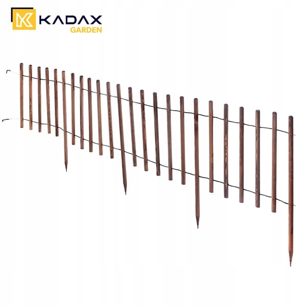 KADAX Palisade Havekant 230 cm Træhegn, Indslået, Brun