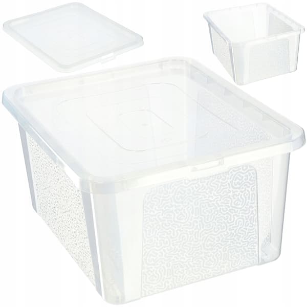 KADAX 20L plastbehållare med lock transparent låsbar stor låda