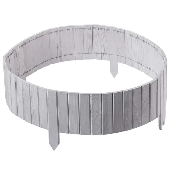 KADAX Palisade Trädgårdskant Trä Gräsmatta Indrivet Vitt 20x116
