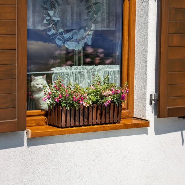 KADAX Balkonglåda Blomkruka 58x18x16,5 cm Brun Balkong