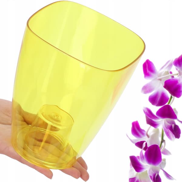 KADAX Urtepotte Orkidé Planter Plastik Urtepotte Gul Massiv 12cm