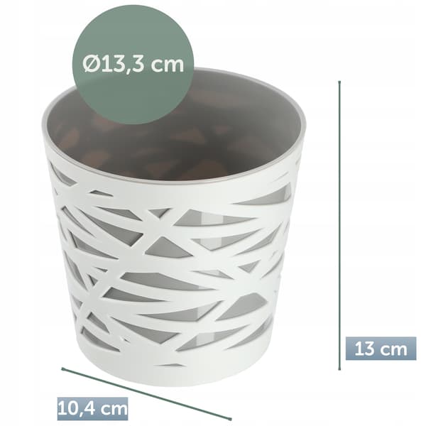 KADAX Urtepotte Plastik Lågindsats til Blomster og Planter 13 cm Grå