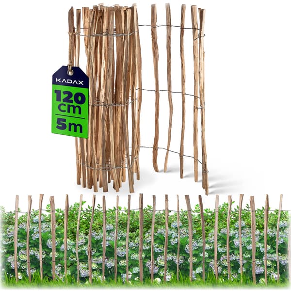KADAX Hassel staket upprullbart skyddande trädgårdsstaket 500x120 7-9cm