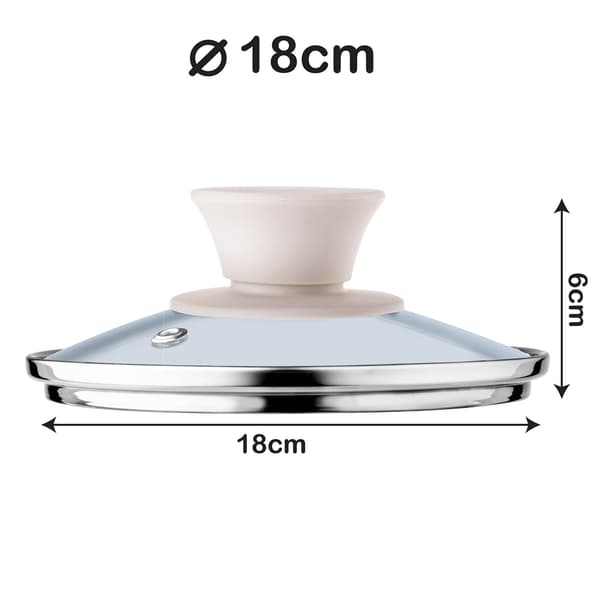 KADAX Glaslåg 18 cm Universal Varmebestandigt Gryde- og Pandedæksel