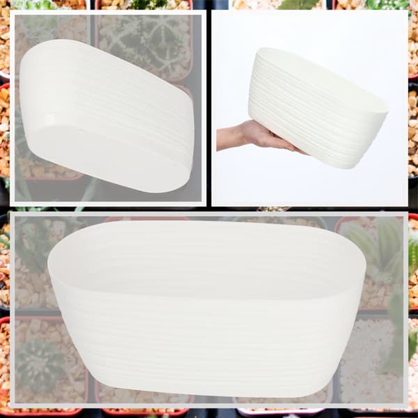 KADAX Urtepotte 27cm Oval Urtepotte Plastik Hvid