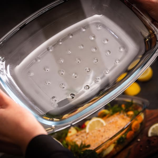 KADAX Rektangulär Ugnsform i Glas med Lock 4,1L