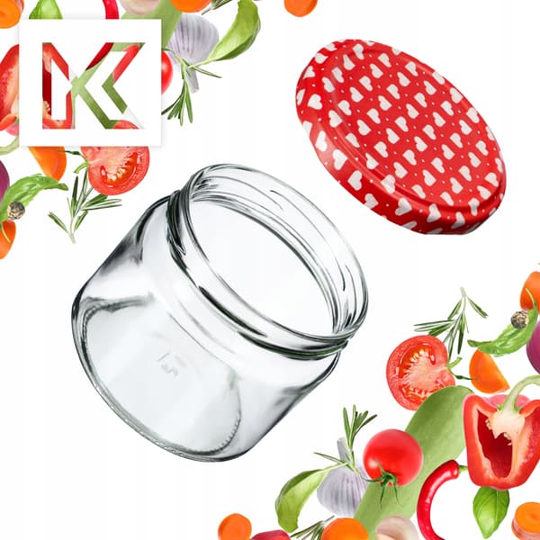 KADAX Sonka muurauspurkit 330ml 10kpl 82mm + "Hearts" kannet