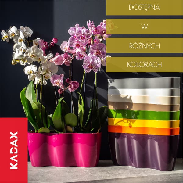 KADAX Urtepotte, Urtepotte, Plastik Urtepotte, Orkidé, 35 cm, Beige