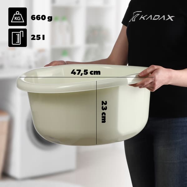 KADAX Vaskekumme 25L Stor Rund Plastikbeholder