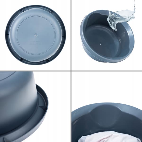 KADAX tvättställ 20L stor rund plastbehållare