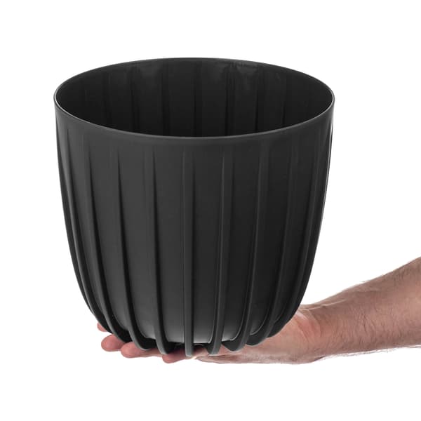 KADAX Urtepotte, Urtepotte, Blomsterlåg, 23,5 cm, Rund, Plast, Sort