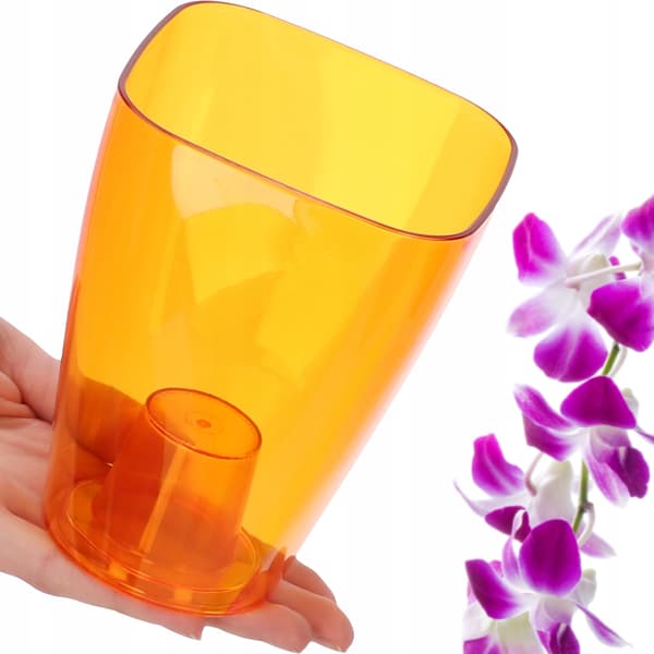KADAX Blomkruka Orkidé Planter Plast Planter Orange 9cm