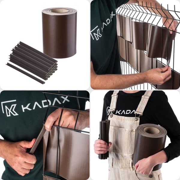 KADAX Hegnsafdækningstape til hegnspaneler, Hegn, UV-beskyttelse, 20 klips, 19x35M