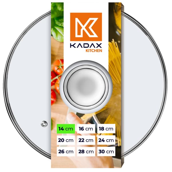 KADAX Glaslåg 14 cm Universal Varmebestandigt Gryde- og Pandedæksel