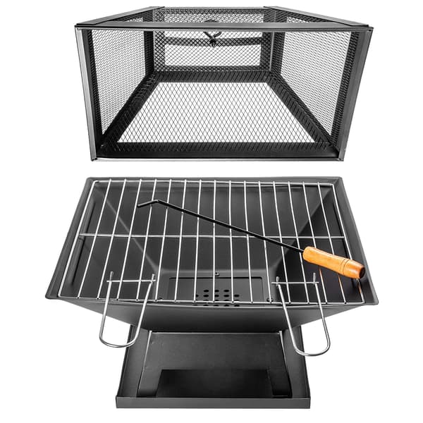 KADAX Havekulgrill, Bålplads, Grill med Ristdæksel, 46 cm