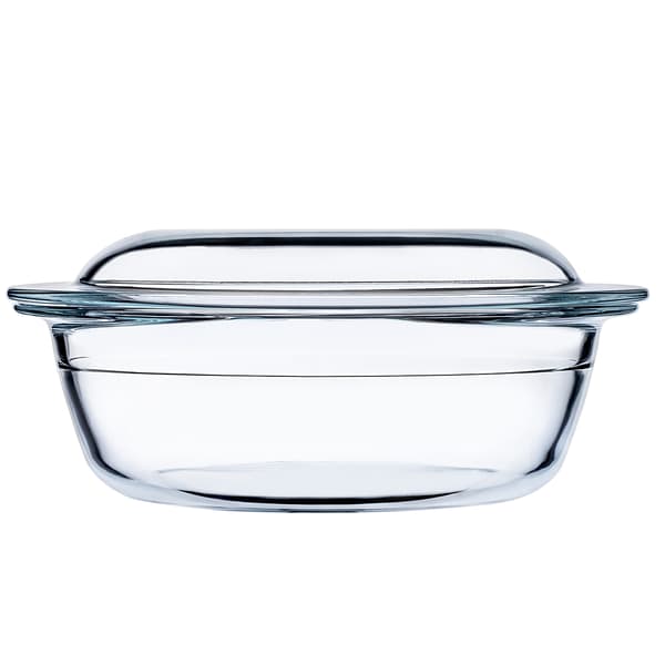 KADAX 2,2L liten rund ugnsform i glas med lock