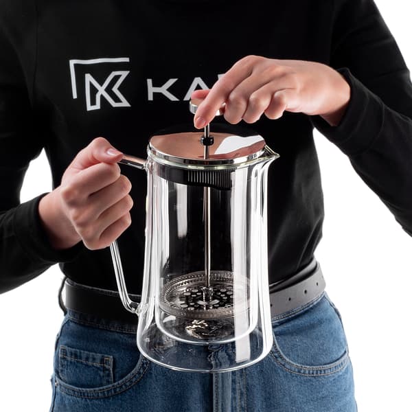 KADAX urtete- og kaffemaskine 1L stempelkaffemaskine glaskande 1000ml