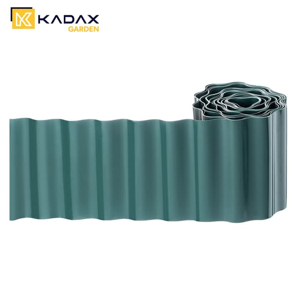 KADAX Plænekant Plast Bølgepap Palisade Grøn 9M x 15cm