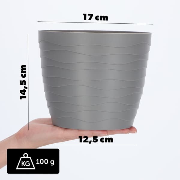 KADAX Urtepotte, Urtepotte, Grå, Rund, 17 cm, Plast