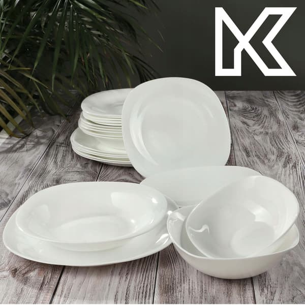 KADAX Ovalt Glas Serveringsfad 22x16 cm Til Snacks Hvid