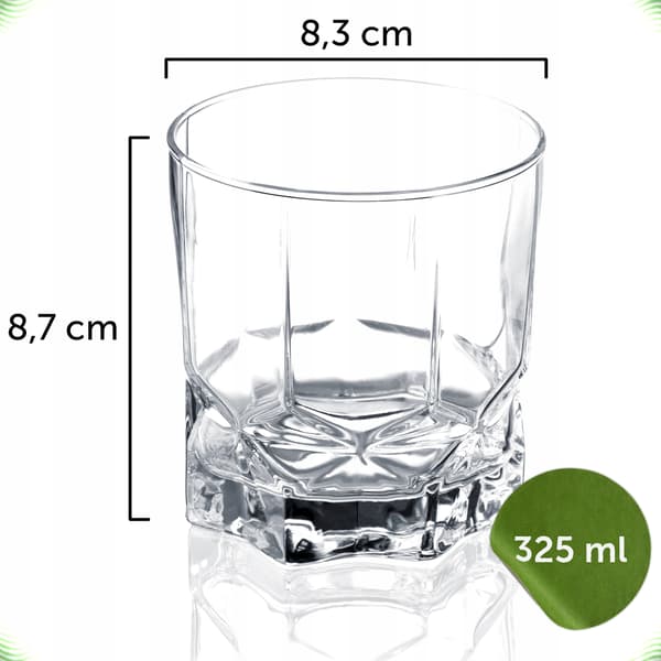 KADAX Glas för Drycker och Juice 325ml Glas Set med 6 Litterära Glas