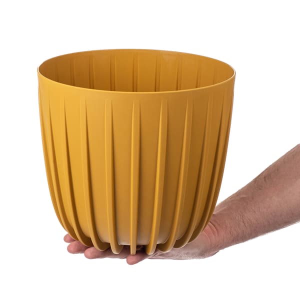 KADAX Urtepotte Urtepottedæksel 23,5 cm Rund Plastik Blomsterfod Gul