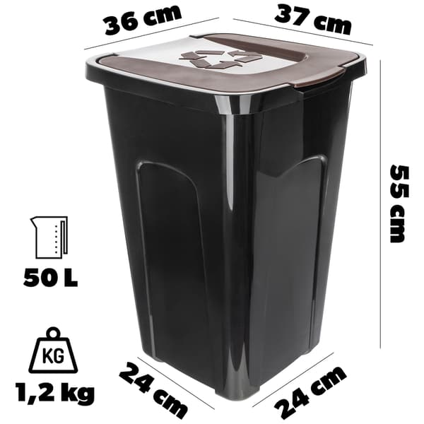 KADAX Affaldssorteringsspand 50L Brun Bio