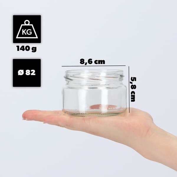 KADAX 10x krukker 250 ml glas til honning, syltetøj til stearinlys, låg Fi82
