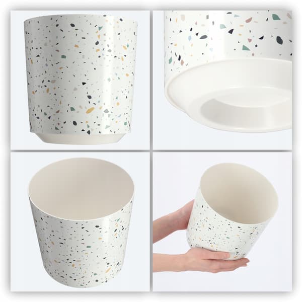 KADAX Urtepotte Plastik Urtepottedæksel til Rund Terrazzo Potte 19cm