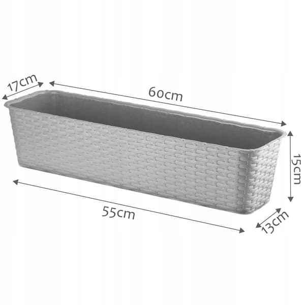 KADAX Balkonkasse 60 cm Urtepotte Urtepotte Balkon Grå