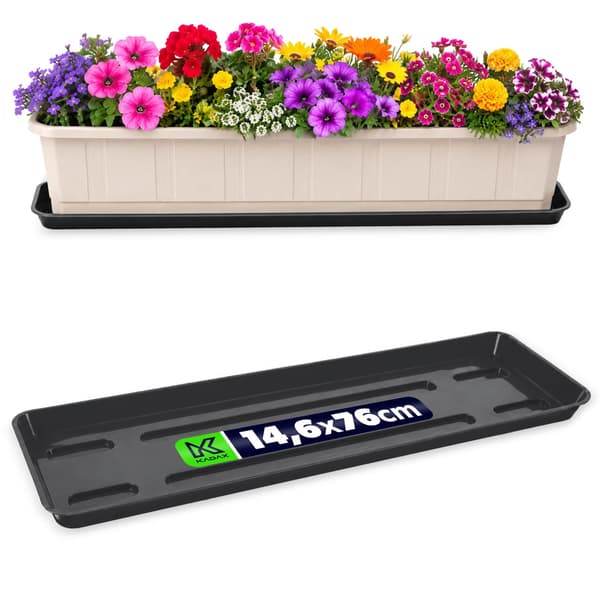 KADAX Blomkruksställ 80cm Balkonglåda Plastbricka