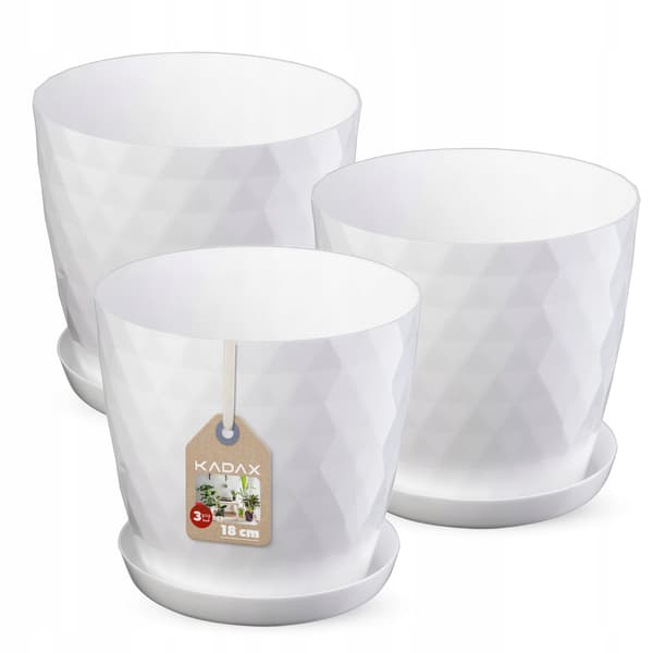 KADAX Blomkruka, Planter, Lock, 18 cm, Blomställning, Vit Plast, 3 st.