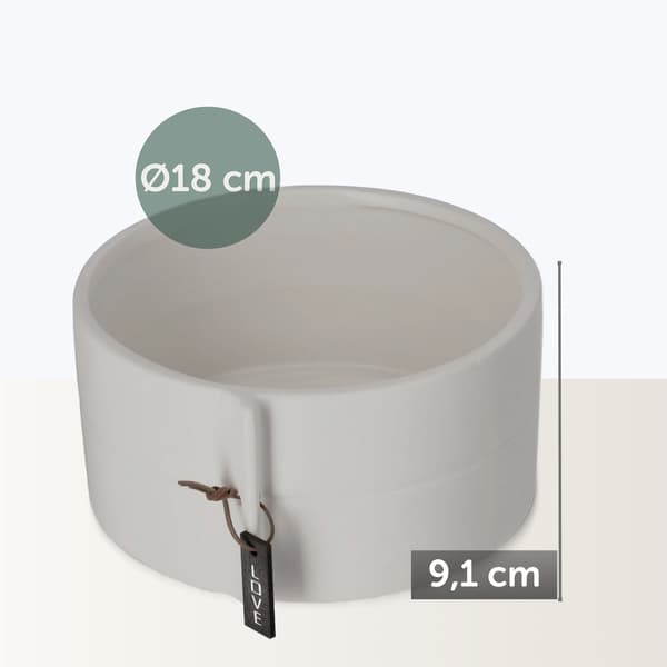 KADAX Keramik Urtepotte, Urtepotte, Rund Grå, 18 cm