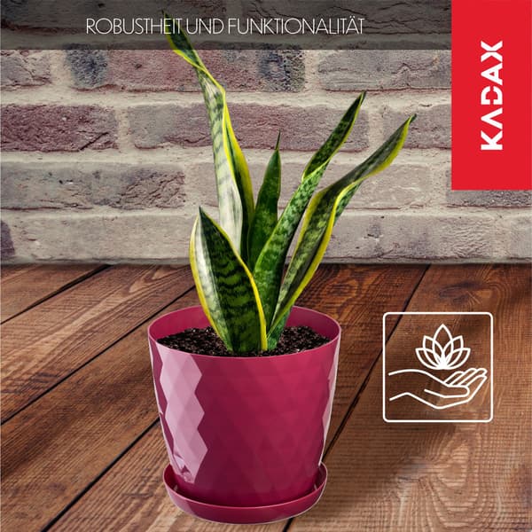 KADAX Plastik Urtepotte med Stativ, Urtepottedæksel, 30cm, Pink, Kadax