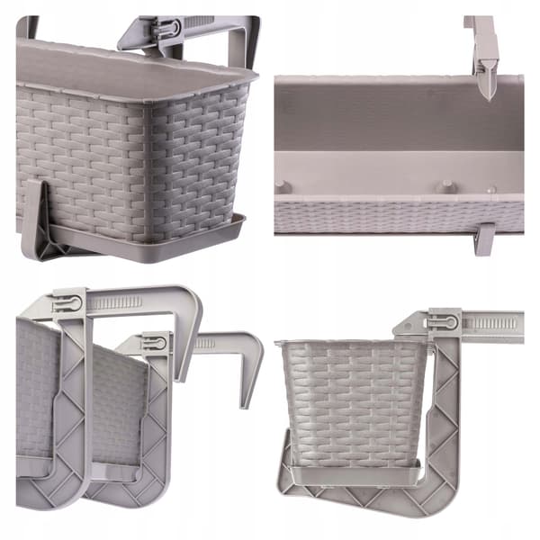 KADAX Balkonkasse 40 cm Urtepotte Urtepotteholder Håndtag 3 stk.