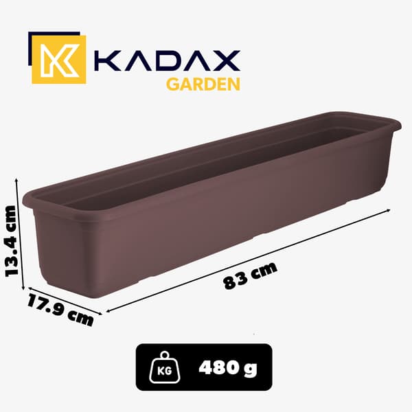 KADAX Balkonkasse Urtepotte 80 cm Plastik Aflang Urtepotte