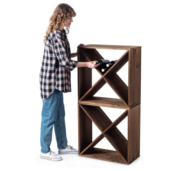KADAX Vinställ i trä, 64 flaskor, alkoholskåp, 104 cm, set om 2
