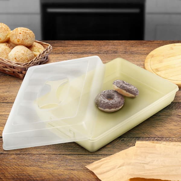 KADAX Rektangulär Plastbehållare för Kakor, Bakverk, Kakask, Stor